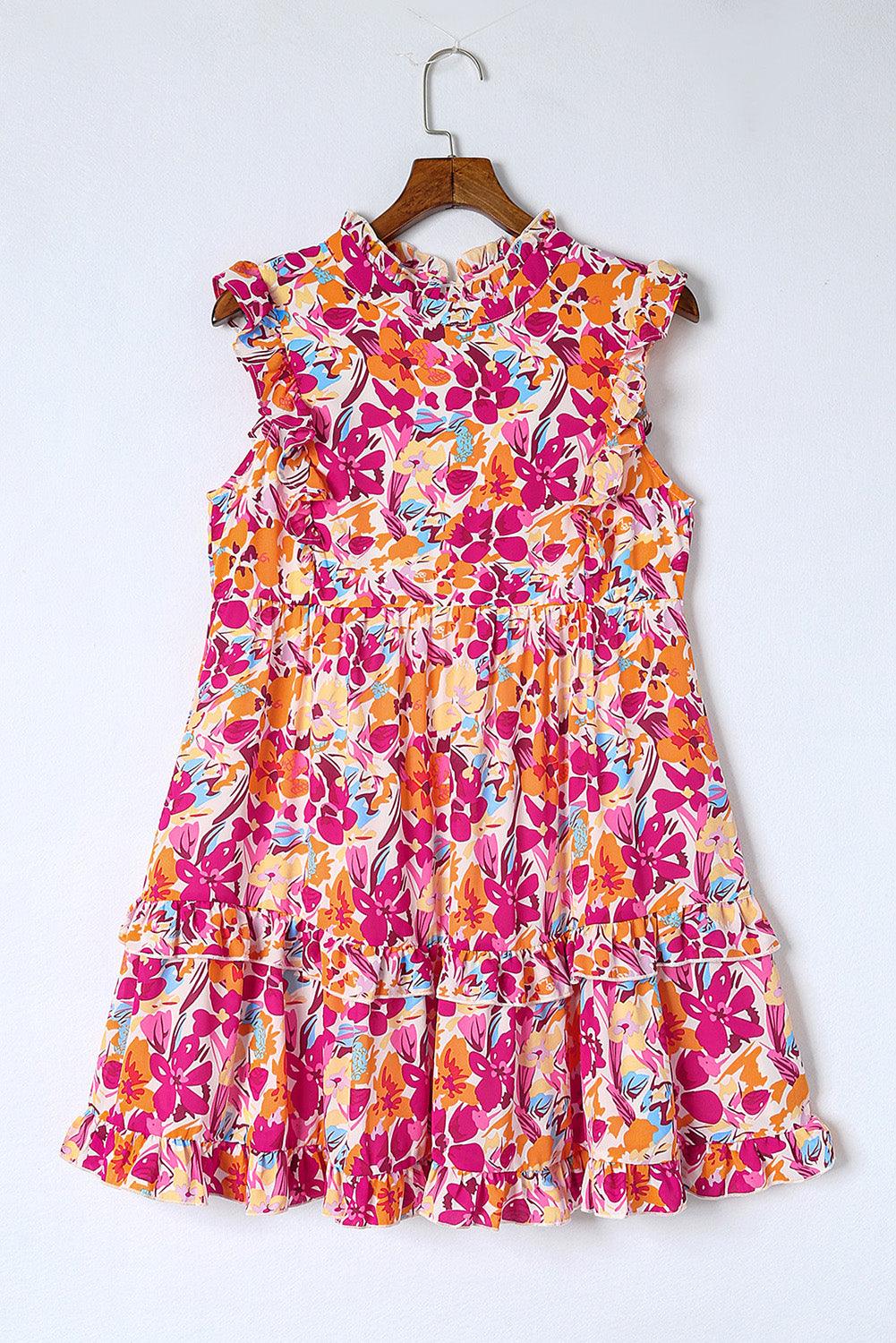 Geraffelde Bloemenjurk met Volants - Floral Dresses - Jurkjes.co