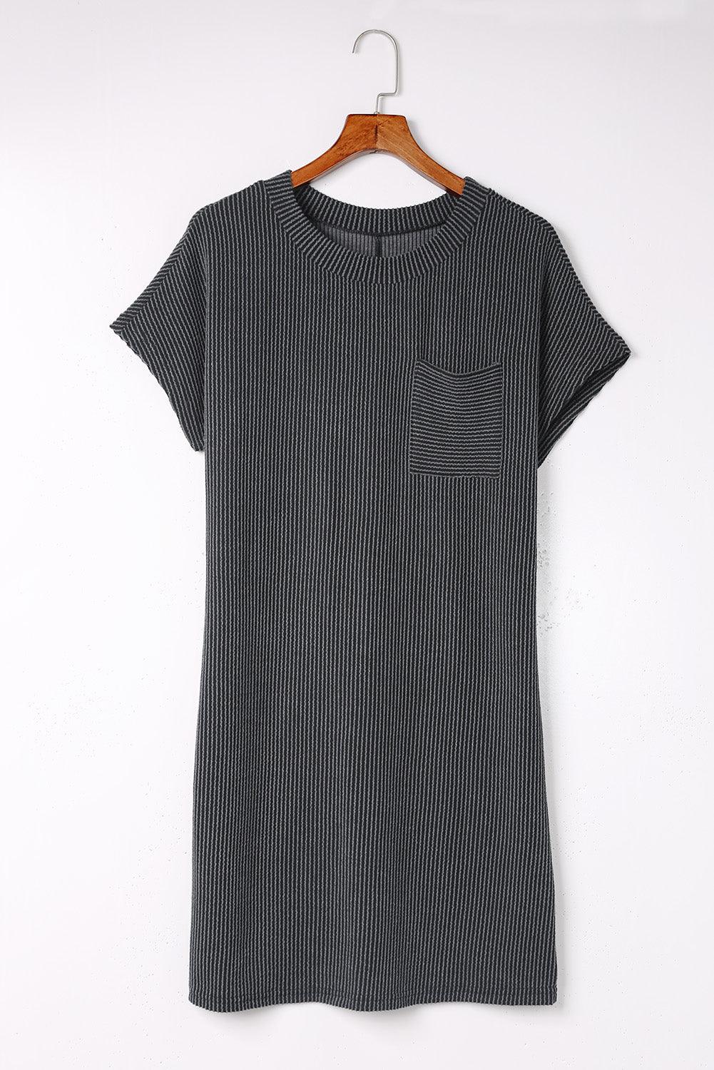 Gestreepte Ribgebreide Shift Jurk - T Shirt Dresses - Jurkjes.co