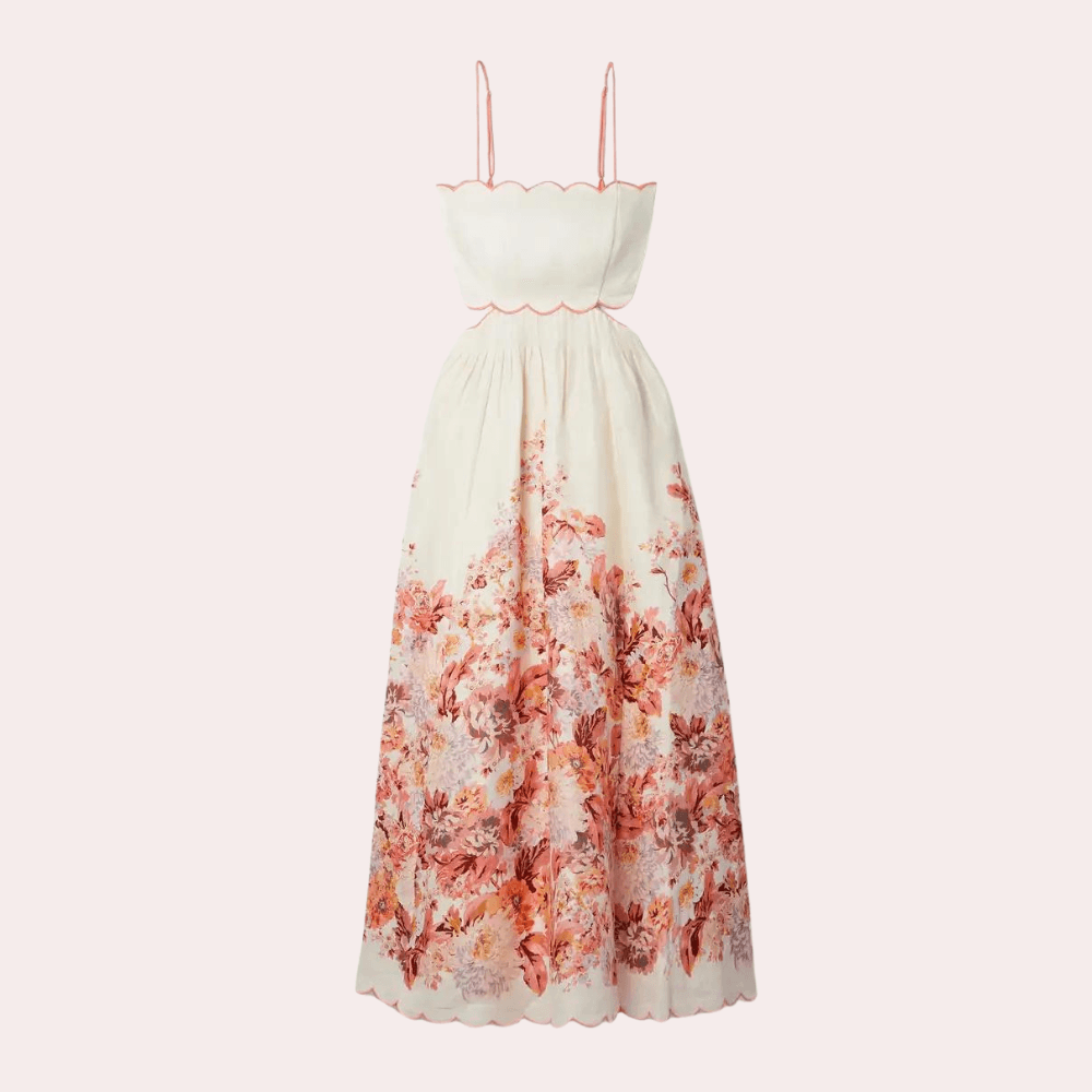 Halterjurk met Bloemenprint - CB - Dresses - Jurkjes.co