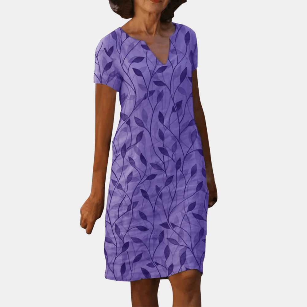 Korte Jurk met Bladprint - Women Summer Dress - Jurkjes.co