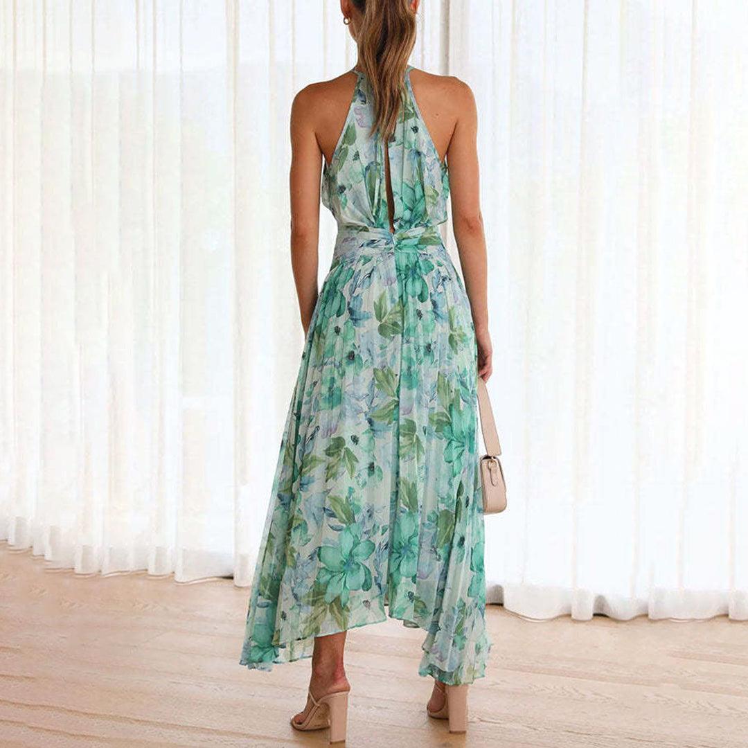 Maxi Jurk met Bloemenprint en Plooien - Dresses - Jurkjes.co