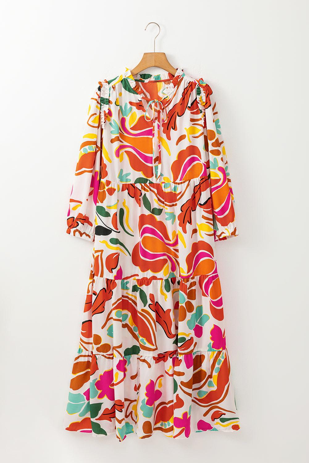 Maxi Jurk met Bloemenprint en V-hals - Maxi Dresses - Jurkjes.co