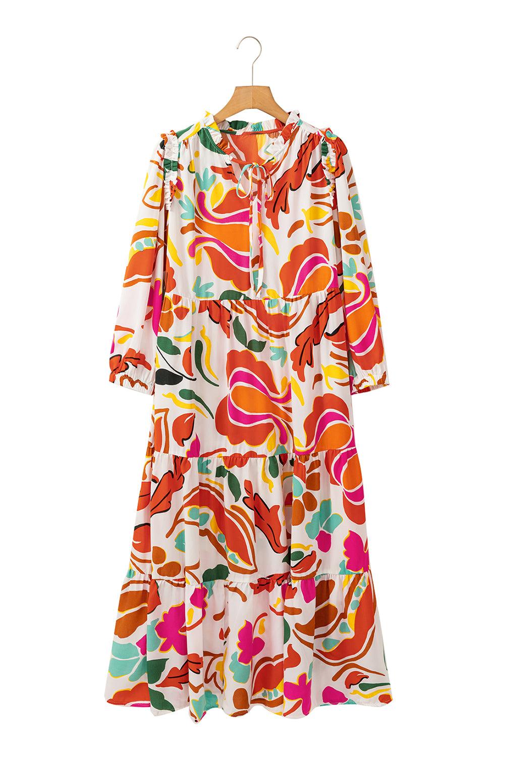 Maxi Jurk met Bloemenprint en V-hals - Maxi Dresses - Jurkjes.co