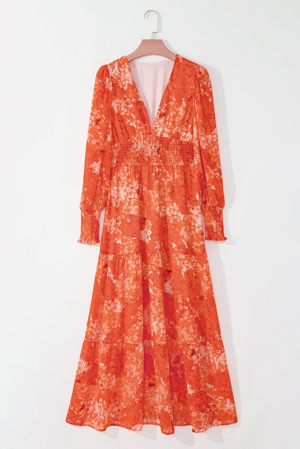 Maxi Jurk met Bloemenprint en V-hals - Maxi Dresses - Jurkjes.co