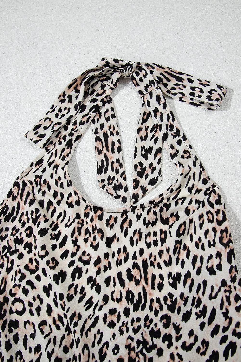 Maxi Jurk met Dierenprint en Halternek - Maxi Dresses - Jurkjes.co