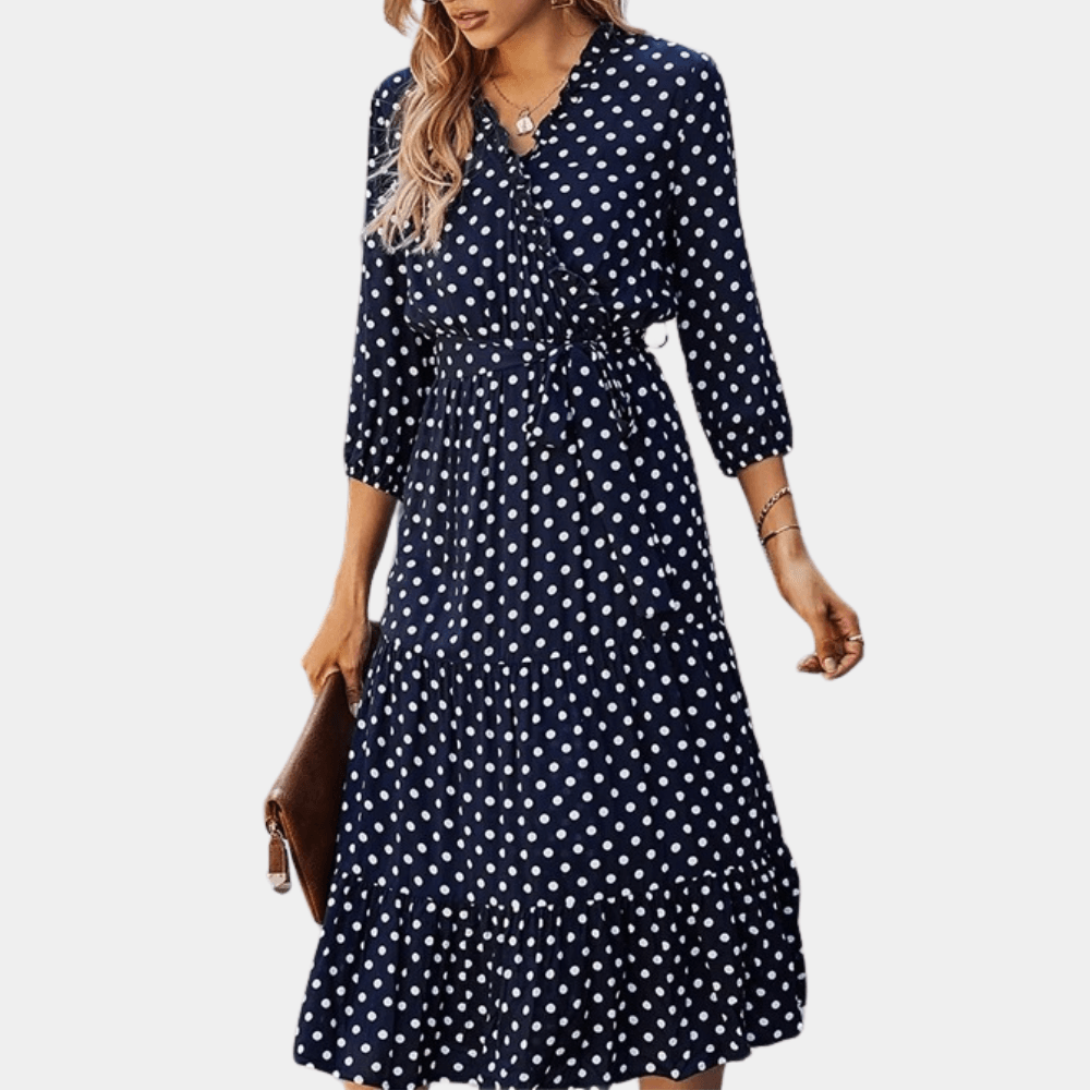 Midi Jurk met Polka Dots - Women Summer Dress - Jurkjes.co