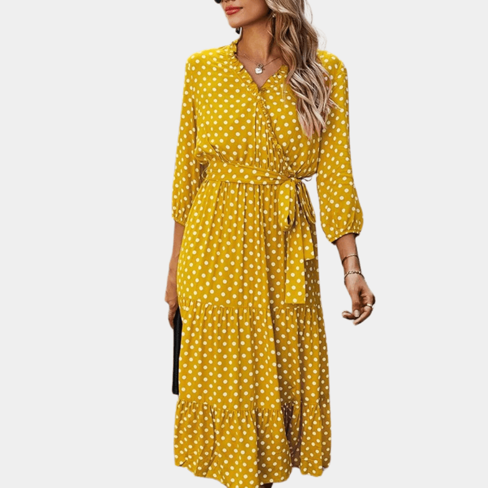 Midi Jurk met Polka Dots - Women Summer Dress - Jurkjes.co