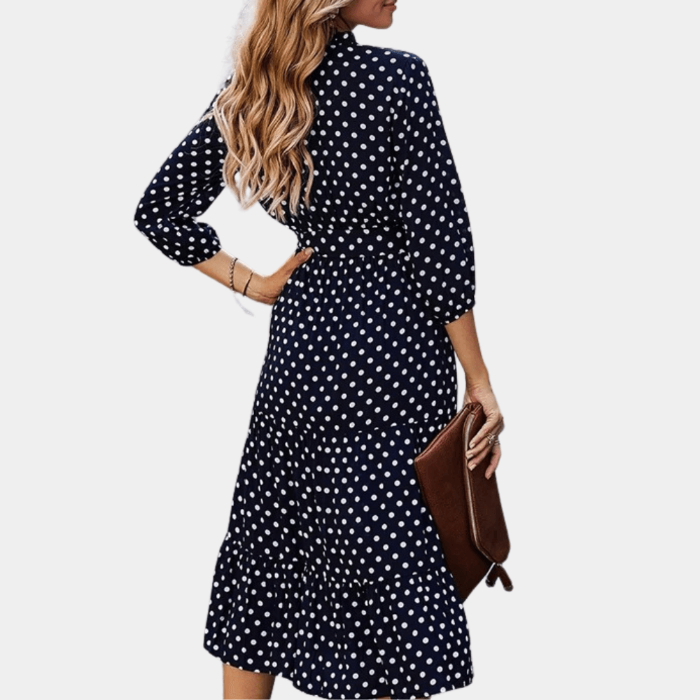 Midi Jurk met Polka Dots - Women Summer Dress - Jurkjes.co