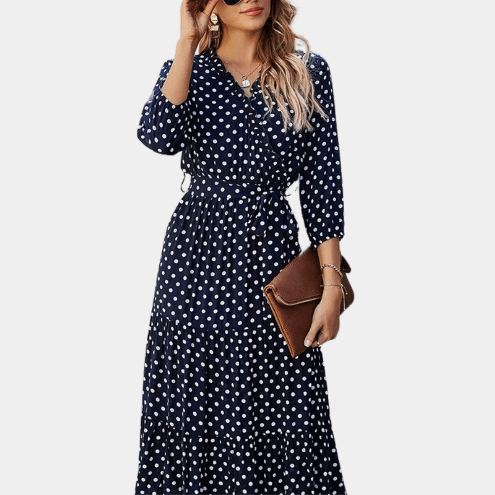 Midi Jurk met Polka Dots - Women Summer Dress - Jurkjes.co