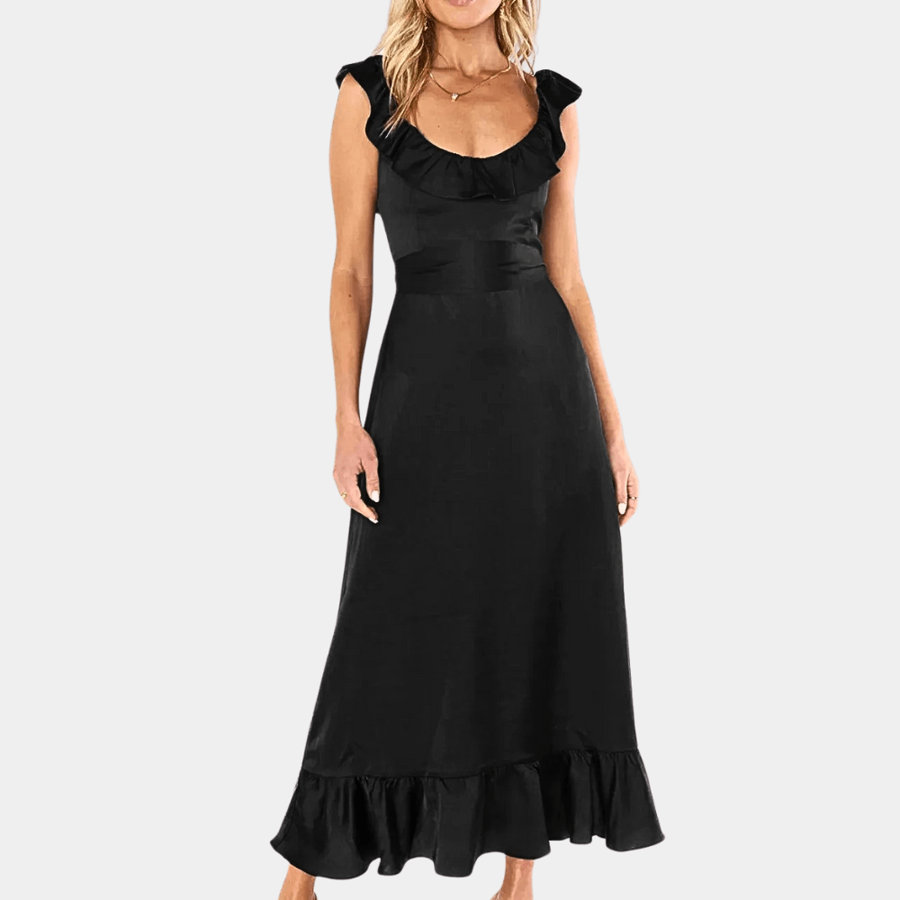 Midi Jurk met Ruches en Ceintuur - Dresses - Jurkjes.co