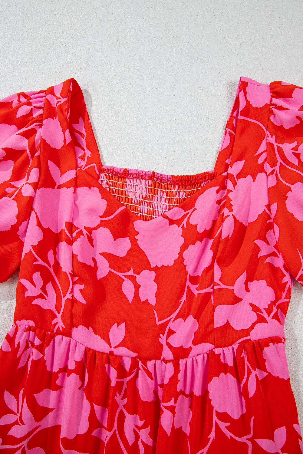 Mini Jurk met Bloemenprint en Ruches - Floral Dresses - Jurkjes.co