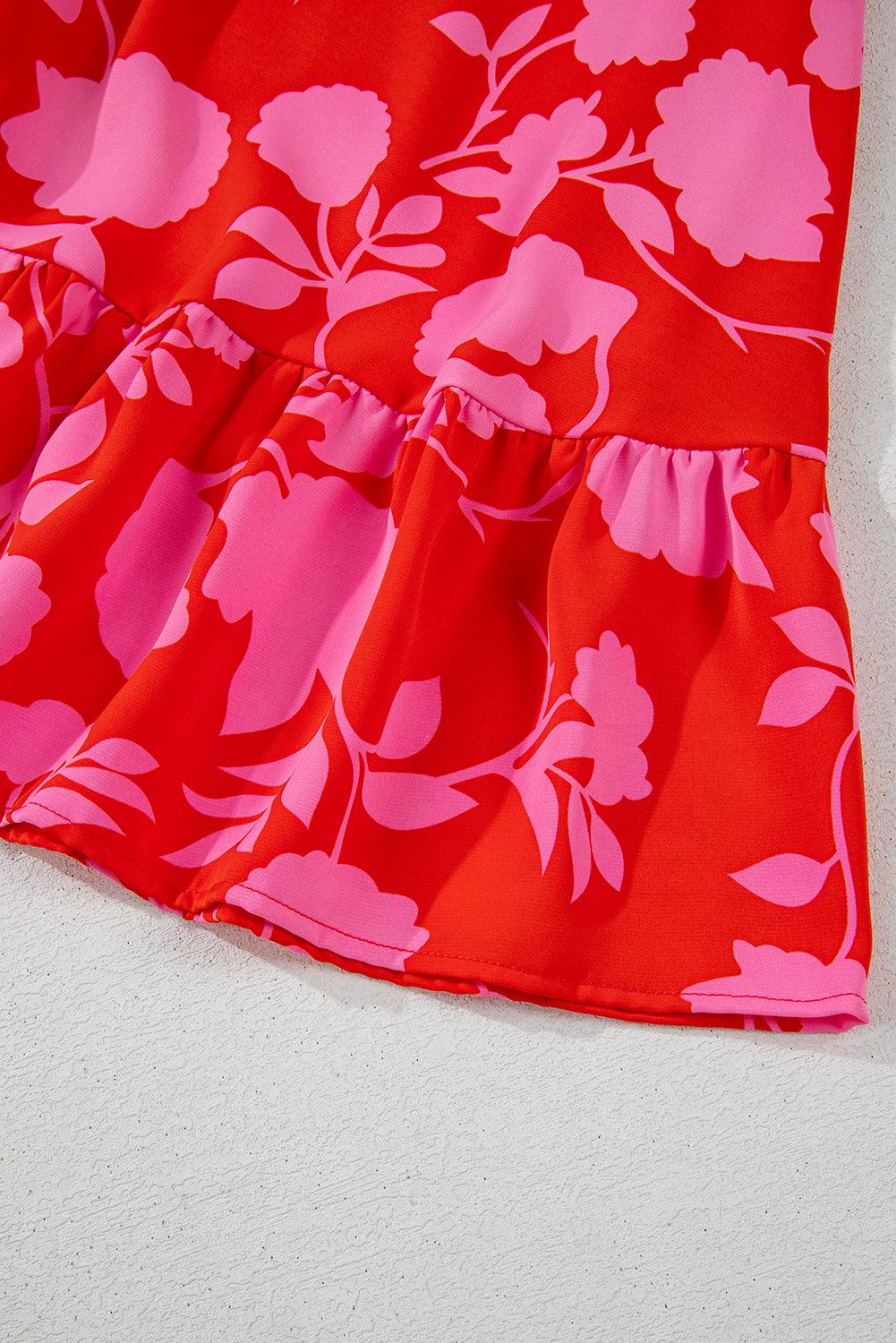 Mini Jurk met Bloemenprint en Ruches - Floral Dresses - Jurkjes.co