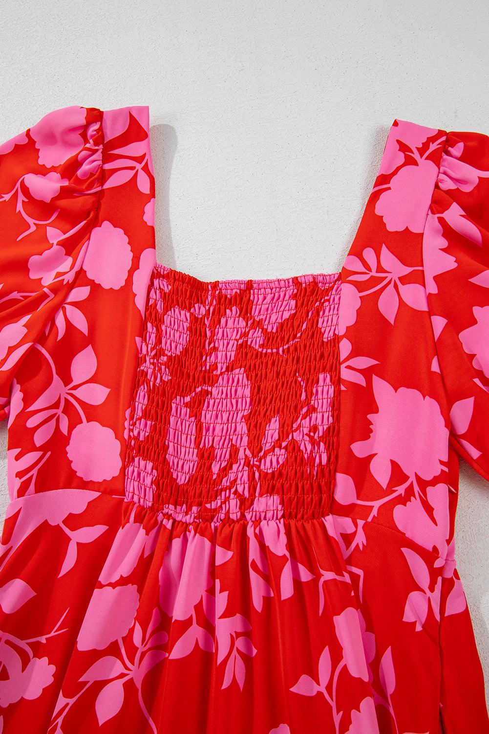 Mini Jurk met Bloemenprint en Ruches - Floral Dresses - Jurkjes.co