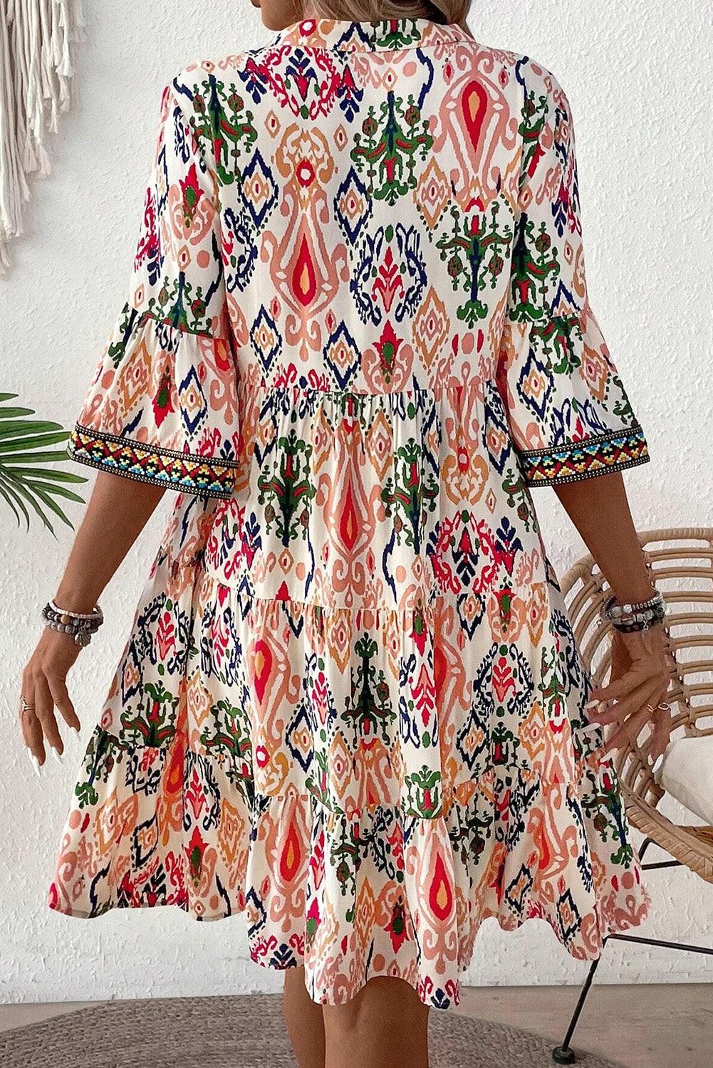 Mini Jurk met Bohemian Print - Mini Dresses - Jurkjes.co