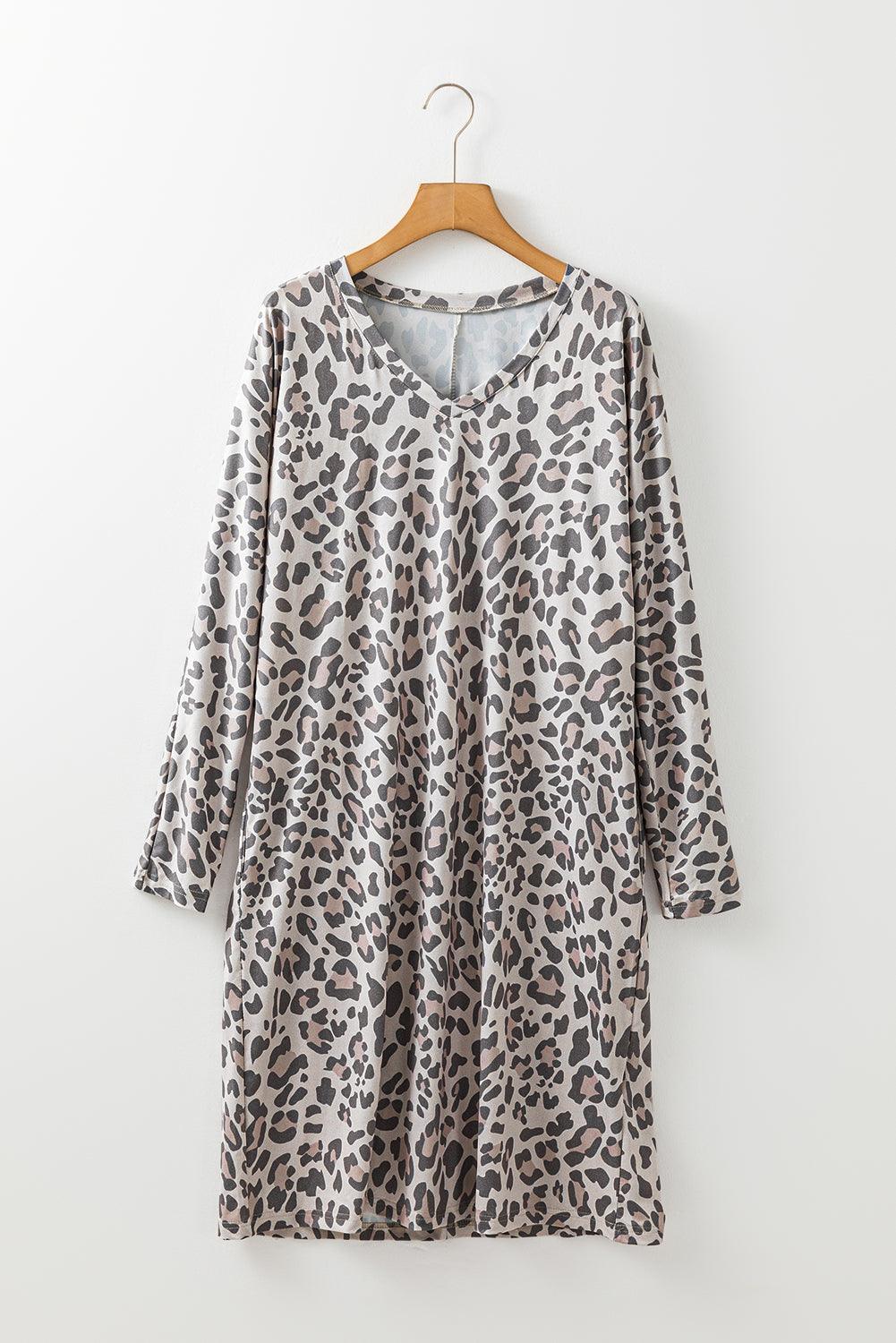 Mini Jurk met Dierenprint en V-hals - Mini Dresses - Jurkjes.co