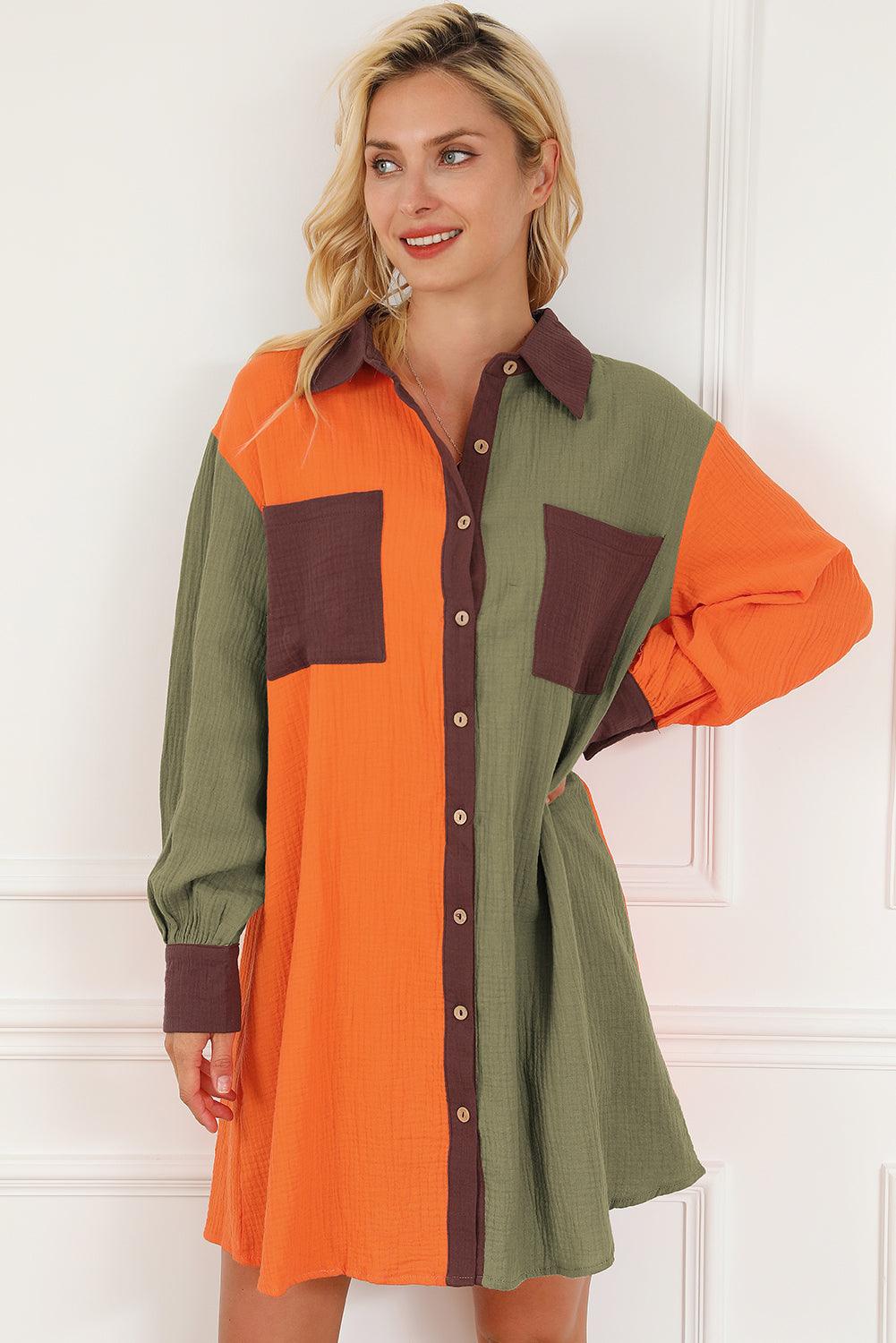 Oversized Shirtjurk met Knopen - Mini Dresses - Jurkjes.co