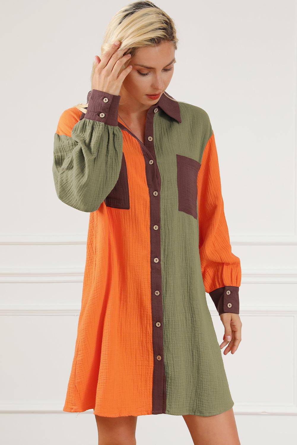 Oversized Shirtjurk met Knopen - Mini Dresses - Jurkjes.co