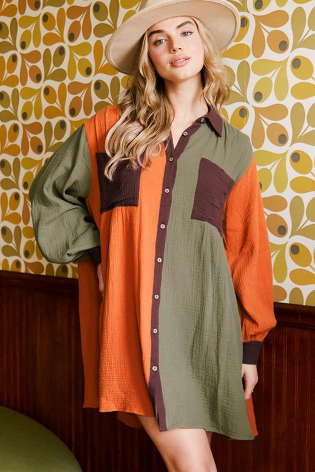 Oversized Shirtjurk met Knopen - Mini Dresses - Jurkjes.co