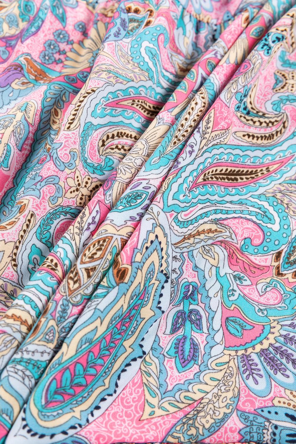 Paisley Maxi Jurk met Ruches Trim - Maxi Dresses - Jurkjes.co