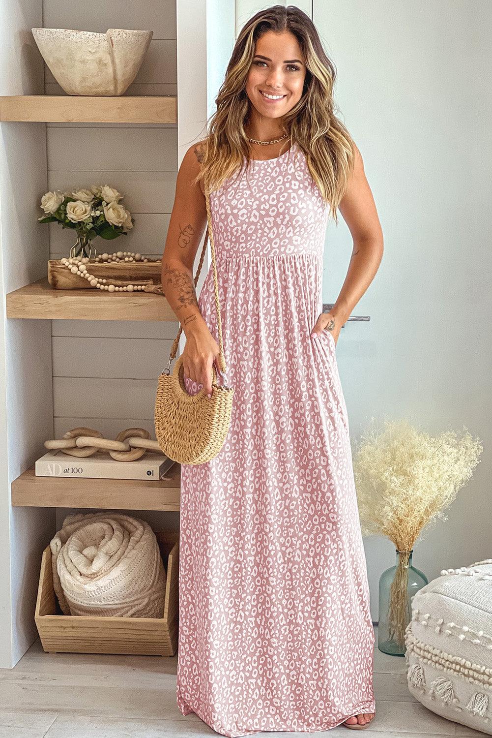 Panterprint Maxi-Jurk met Zakken - Maxi Dresses - Jurkjes.co