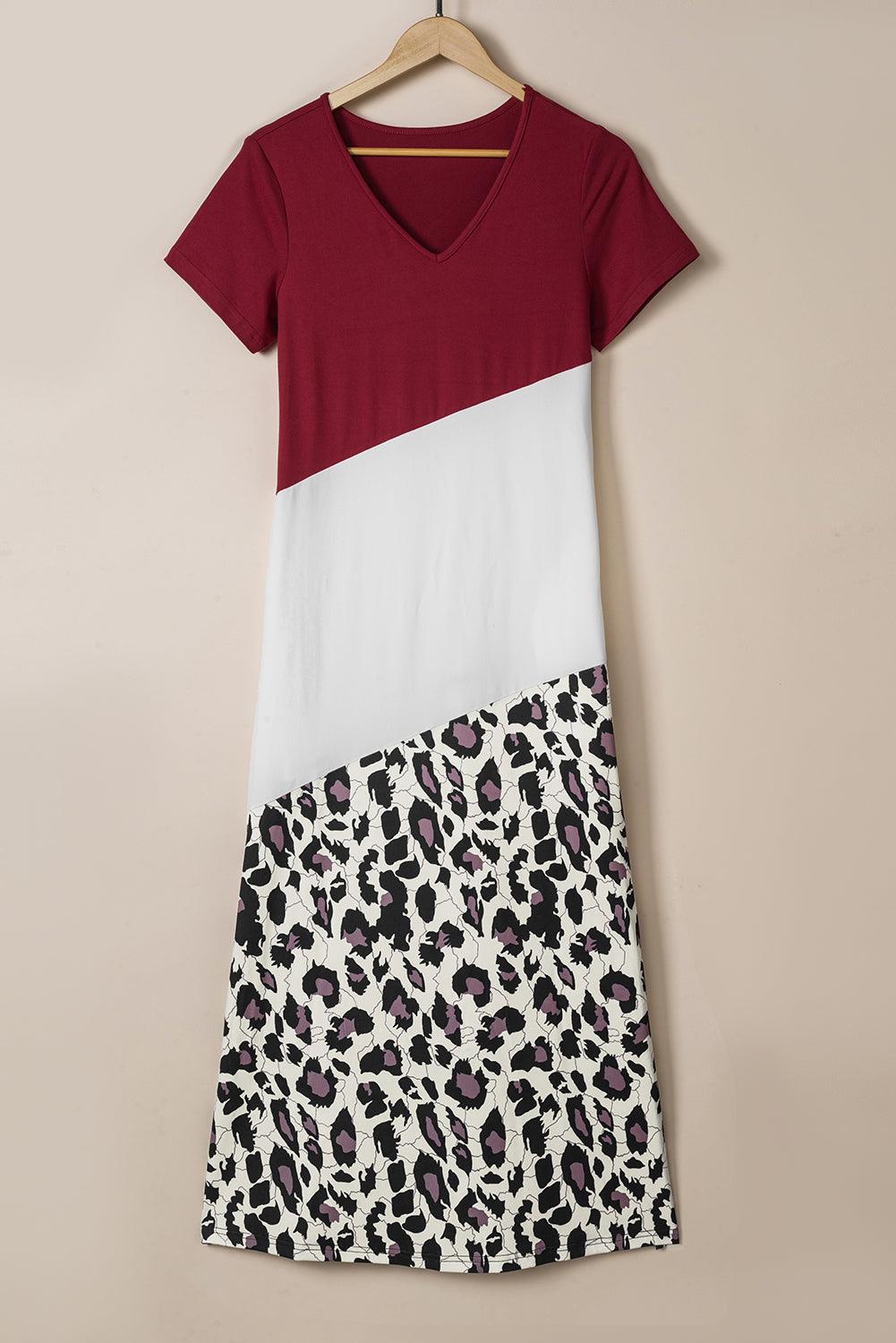 Panterprint Maxi T-shirtjurk met Split - T Shirt Dresses - Jurkjes.co