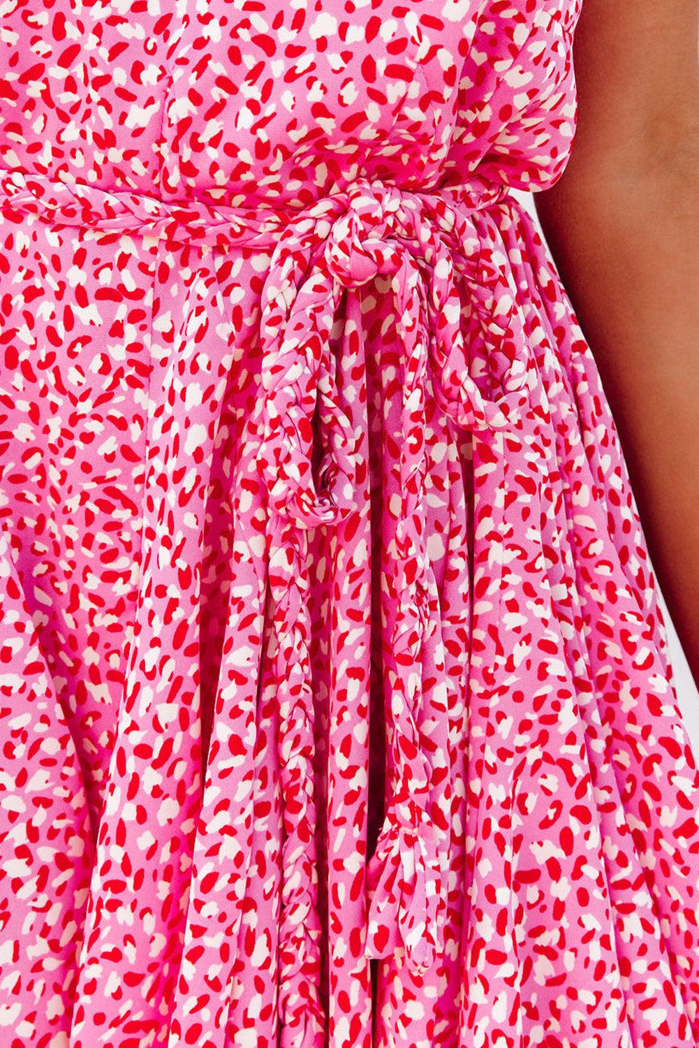 Panterprint Mini Jurk met Tailleband - Mini Dresses - Jurkjes.co