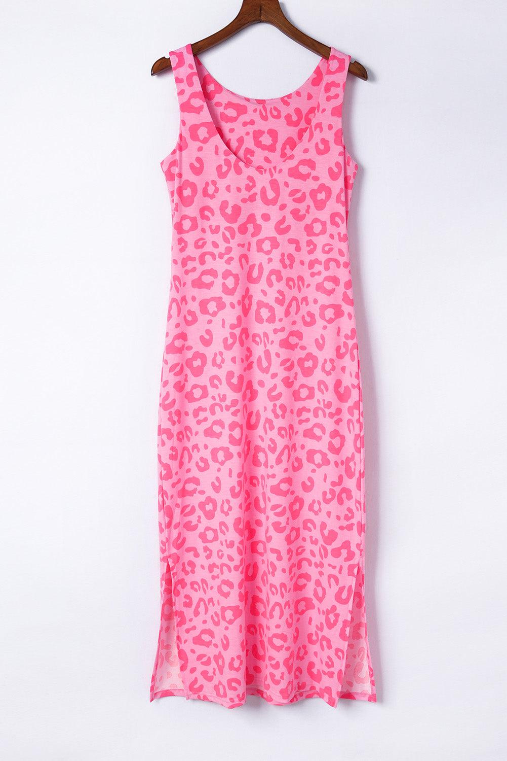 Panterprint Mouwloze Maxi-Jurk - Maxi Dresses - Jurkjes.co