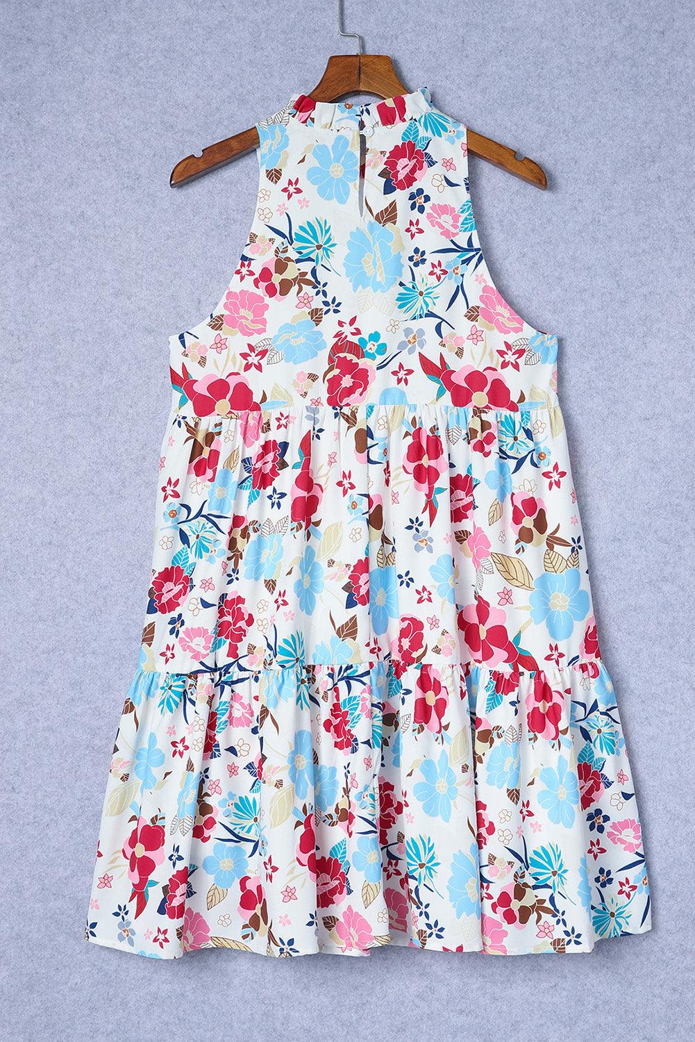 Romantische Bloemenjurk met Halsvolant - Floral Dresses - Jurkjes.co