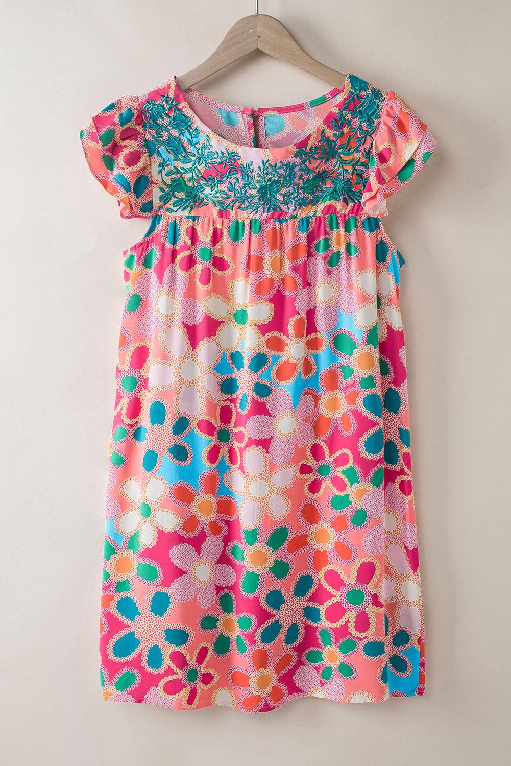 Ruche Babydoll Jurk met Bloemenprint - Floral Dresses - Jurkjes.co