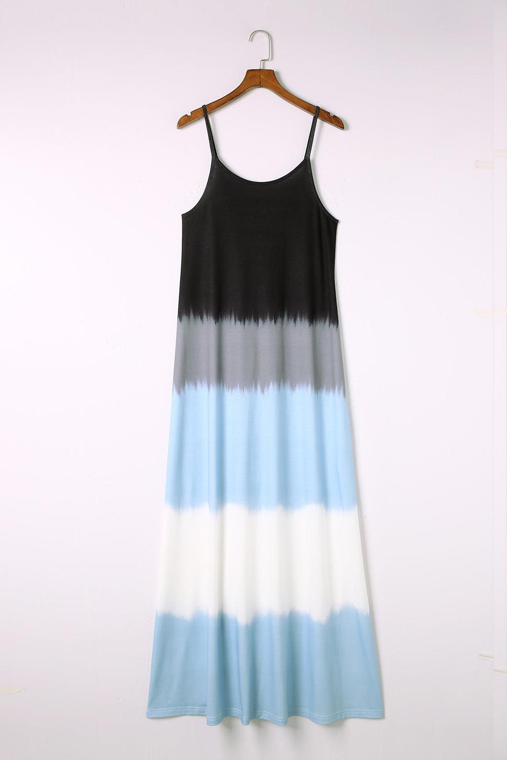 Spaghettibandjes Tie-Dye Maxi Jurk met Split - Maxi Dresses - Jurkjes.co