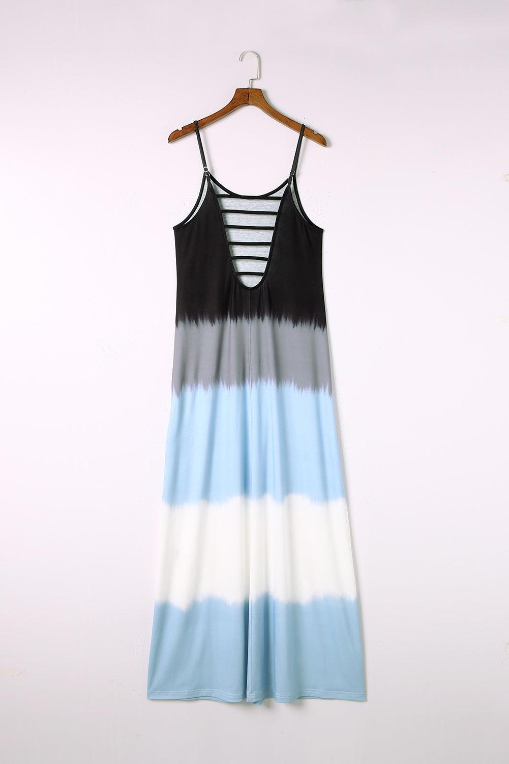 Spaghettibandjes Tie-Dye Maxi Jurk met Split - Maxi Dresses - Jurkjes.co