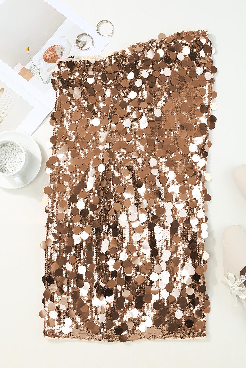 Strapless Pailletten Mini-jurk - Sequin Dresses - Jurkjes.co