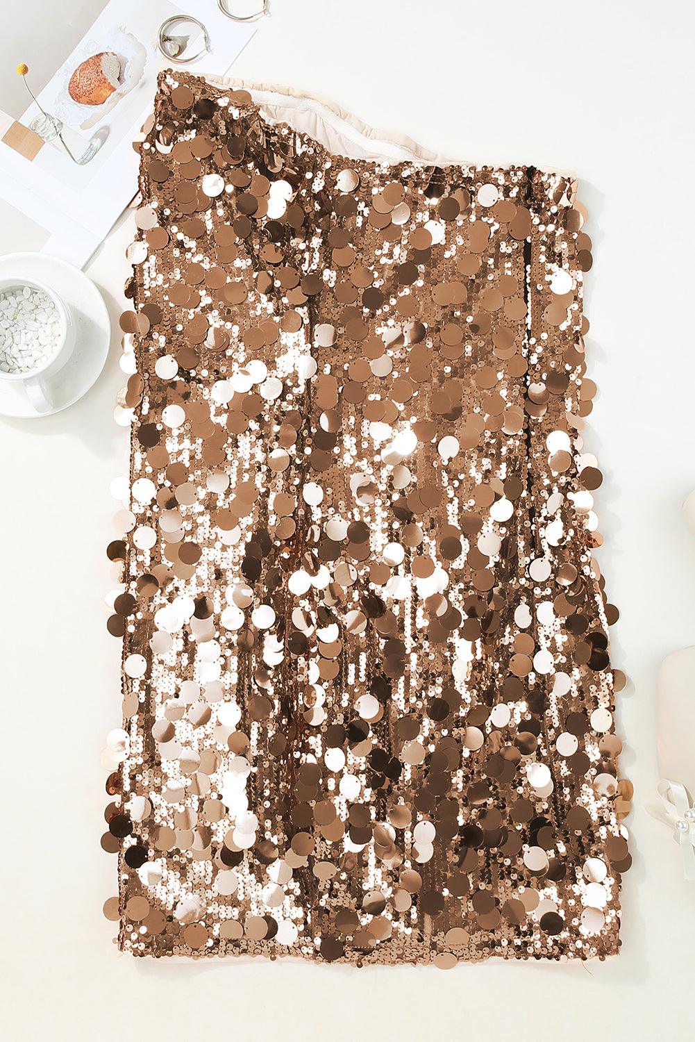 Strapless Pailletten Mini-jurk - Sequin Dresses - Jurkjes.co