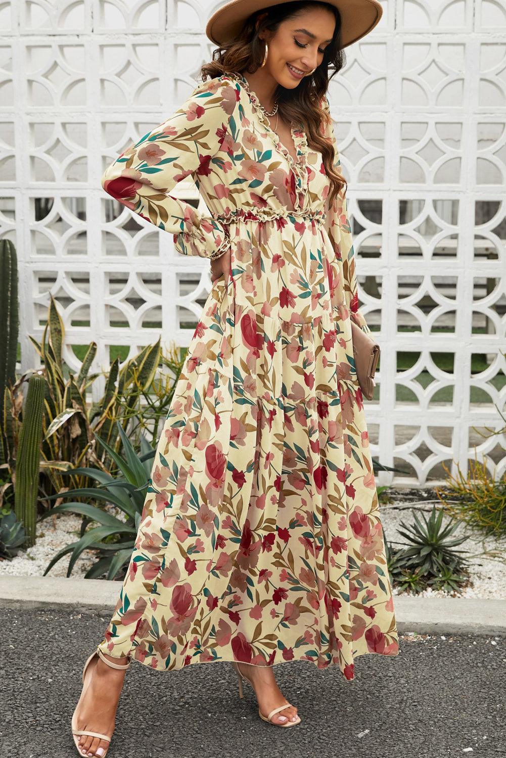 Wild Lotus Gelaagde Maxi-Jurk - Maxi Dresses - Jurkjes.co