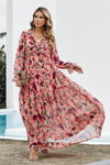 Wild Lotus Gelaagde Maxi Jurk met Ruches - Floral Dresses - Jurkjes.co